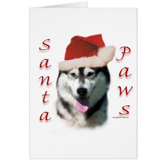 Alaska Malamute Santa Tassar Hälsningskort (Framsidan)