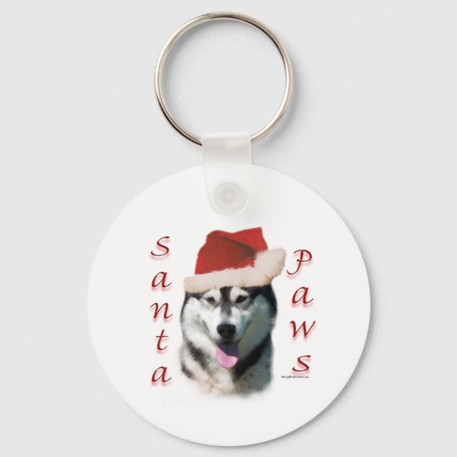 Alaska Malamute Santa Tassar Nyckelring (Framsida)