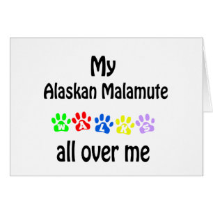 Alaska Malamute Walks Design Hälsningskort