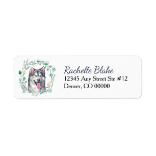 Alaska Malamute WandeReturn-adressetikett Returadress Etikett