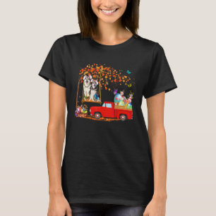 Alaska Malamute Wearing Bunny Ear Red Lastbil med T Shirt