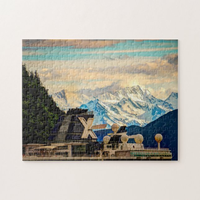 Alaska Mendenhall Glacier. Jigszle Puzzle Pussel (Horisontell)