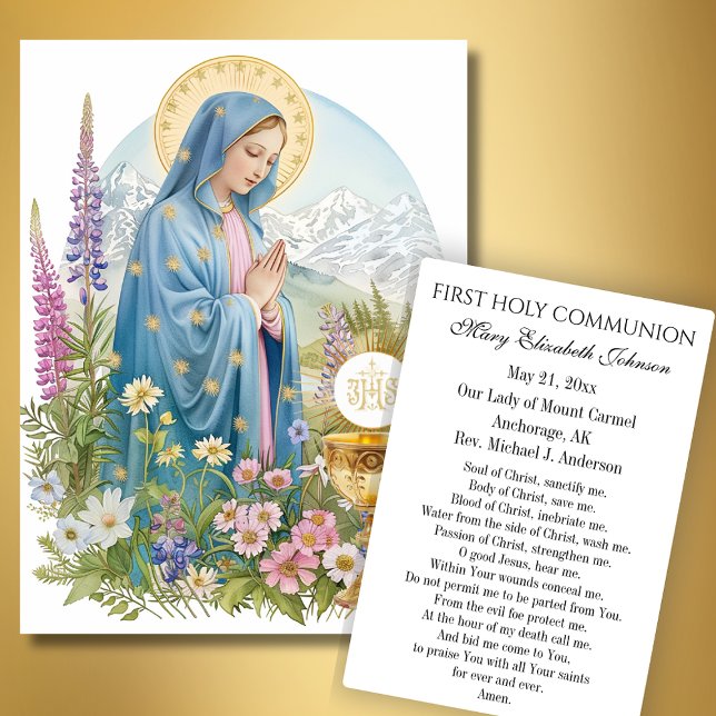 Alaska Minnesbön för första heliga kommunion Visitkort (Skapare uppladdad)