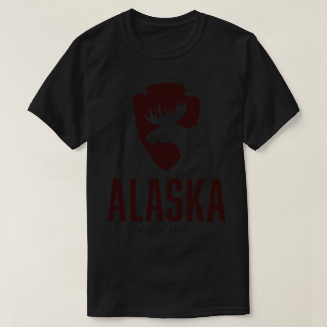 Alaska Moose Brown T Shirt (Design framsida)