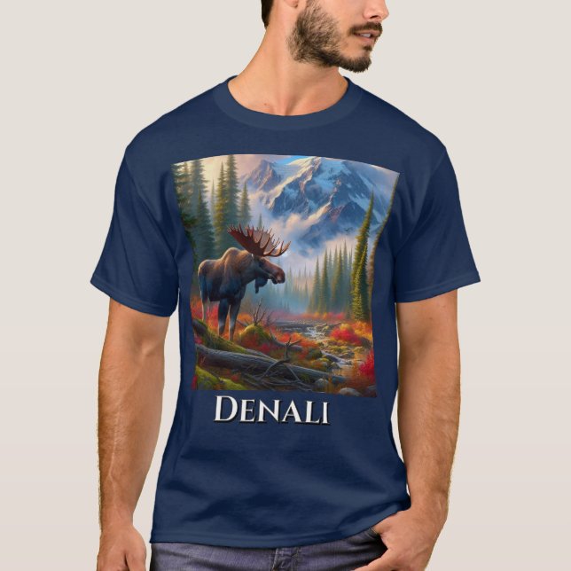 Alaska Moose Denali Nationalpark T-Shirt (Framsida)