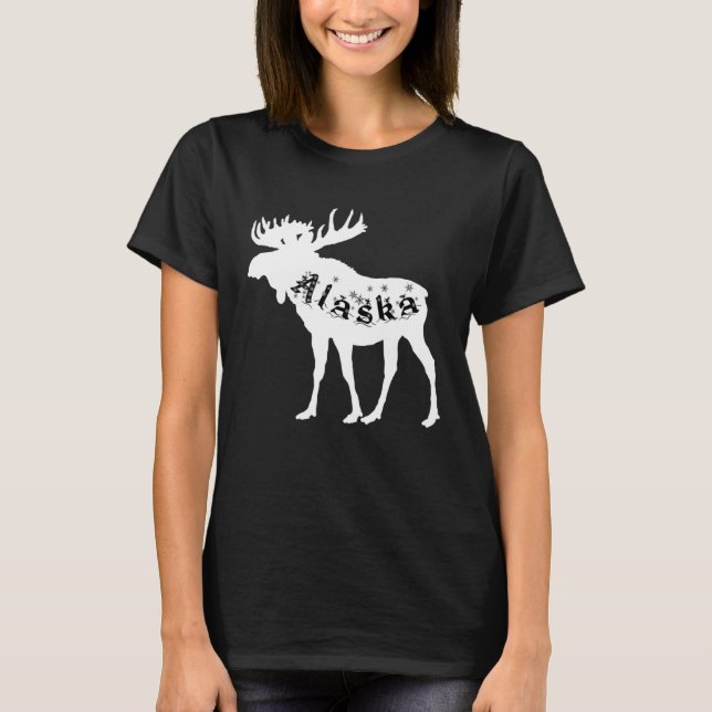 Alaska Moose Holiday T Shirt (Framsida)