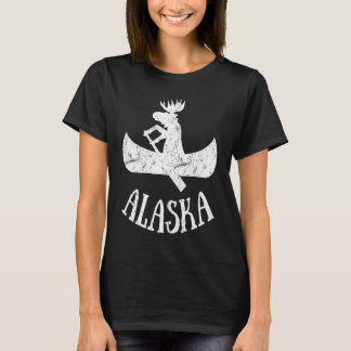 Alaska Moose Moose Canoe Vacation T Shirt