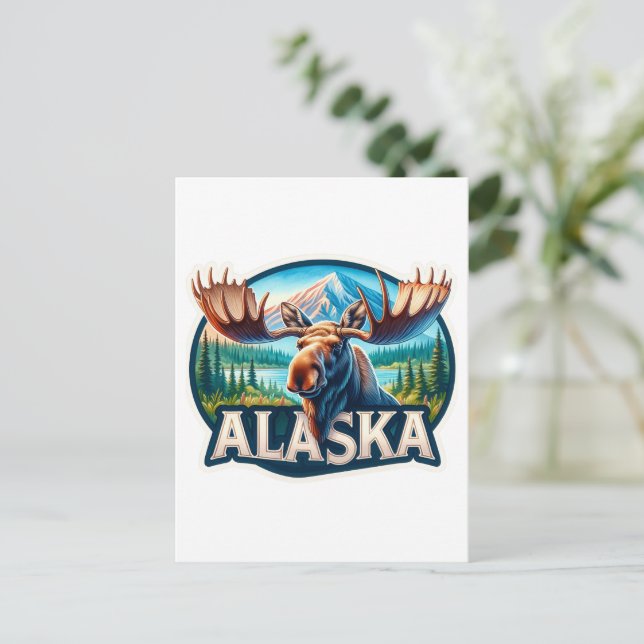 Alaska, Moose, Postcross Vykort (Stående Fram)