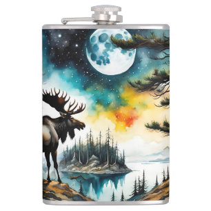 Alaska Moose Ställd på bergsrund Fickplunta