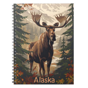 Alaska Moose Vintage Anteckningsbok