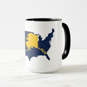 Alaska mot US Karta Mugg