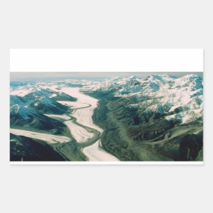 Alaska Mountain Range-Aerial View Rektangulärt Klistermärke