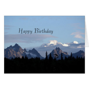 Alaska Mountain Range Denali Photo Birthday Hälsningskort