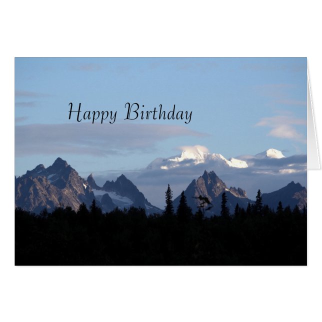 Alaska Mountain Range Denali Photo Birthday Hälsningskort (Framsidan Horizontal)