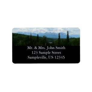 Alaska Mountain Range Panoramic Fotography Adressetikett