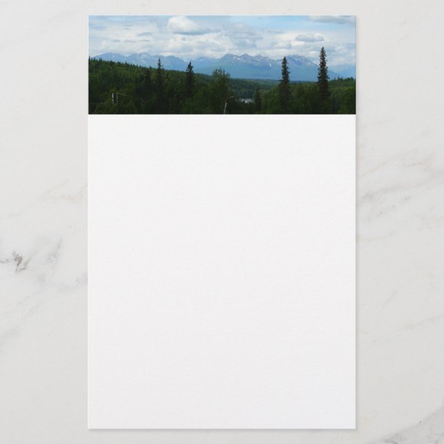Alaska Mountain Range Panoramic Fotography Brevpapper (Framsida)