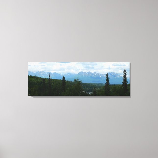 Alaska Mountain Range Panoramic Fotography Canvastryck (Framsida)