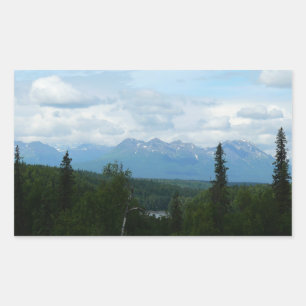 Alaska Mountain Range Panoramic Fotography Rektangulärt Klistermärke