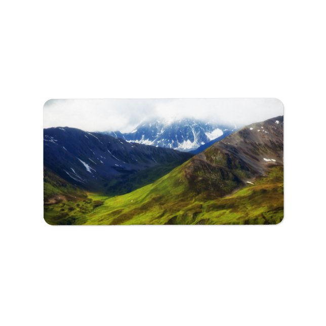 Alaska Mountain Scene Adressetikett (Framsidan)
