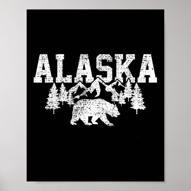 Alaska Mountains Forest Hunting Usa Poster (Framsidan)