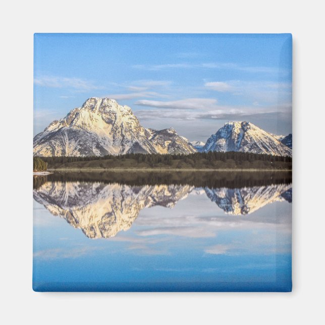Alaska Mountains Reflection Photo Magnet (Framsidan)