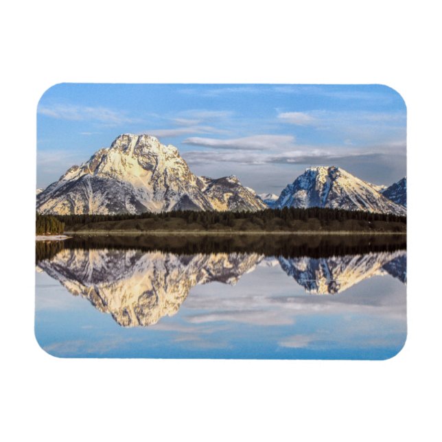 Alaska Mountains Reflection Photo Magnet (Horisontell)