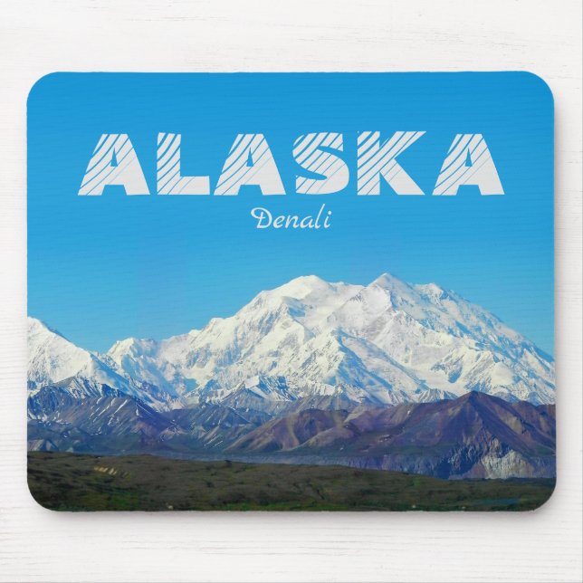 Alaska Musmatta Souvenirpresent Denali Mountain (Framsidan)