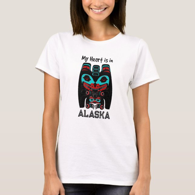 Alaska Native American Pride Ingengen Art Spirit T Shirt (Framsida)