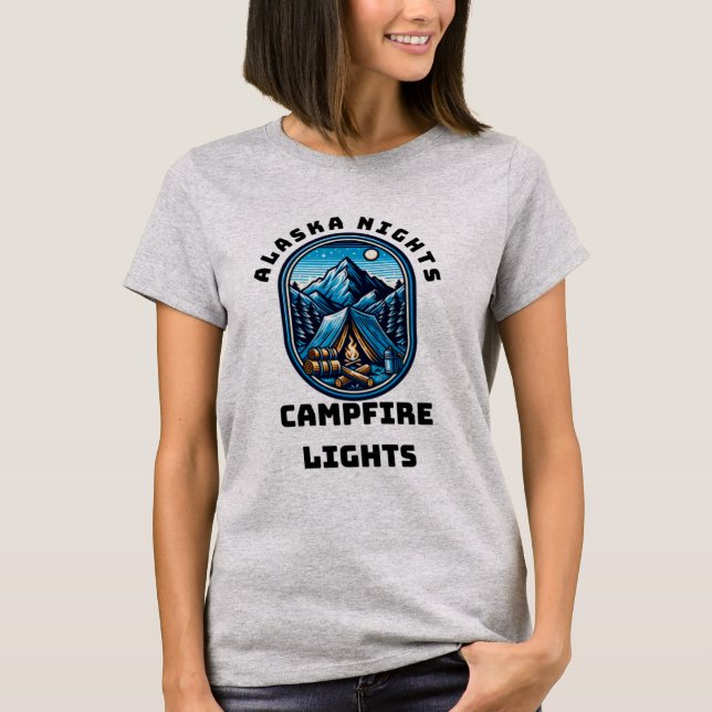 Alaska Nights, Campfire Ljus T Shirt (Framsida)