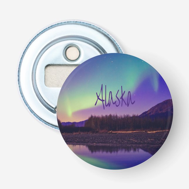 Alaska norra Ljus-bergen Sjö Flasköppnare (Framsidan)