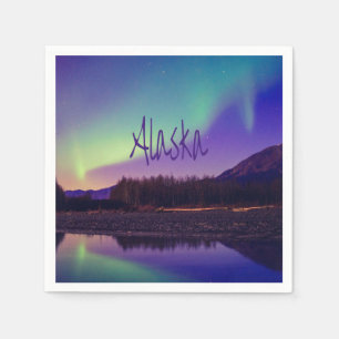 Alaska norra Ljus-bergen Sjö Pappersservett