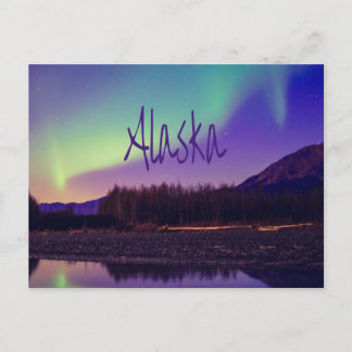 Alaska norra Ljus-bergen Sjö Vykort