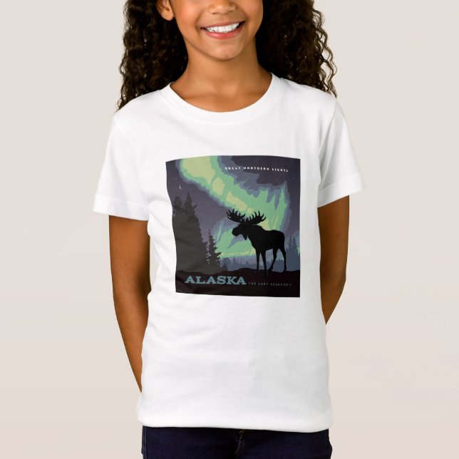 Alaska | Norra Ljus Moose T Shirt (Framsida)
