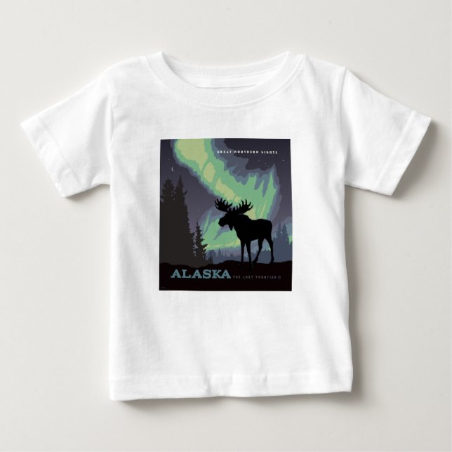 Alaska | Norra Ljus Moose T Shirt (Framsida)