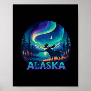 Alaska Norrsken Aurora Se Alaskan Semester Poster
