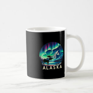 Alaska Norrsken Aurora Visning Älg Semester Kaffemugg