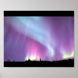 Alaska Norrsken Himmel Natt Vacker Poster