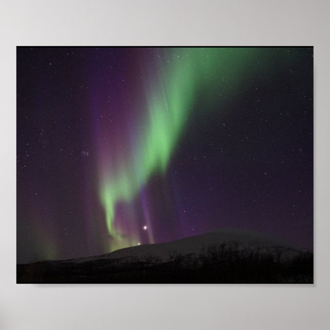 Alaska Norrsken Himmel Natt Vacker Poster (Framsidan)