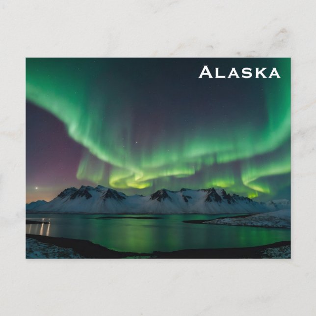 Alaska Norrsken Resa Foto Vykort (Framsida)