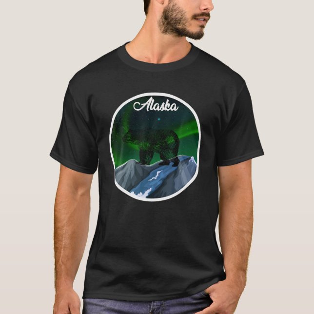 Alaska Northern Ljus Bear T Shirt (Framsida)