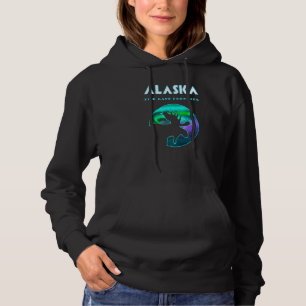 Alaska Northern Ljus T Alaska Moose med Aurora Shirt
