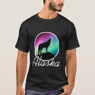 Alaska Northern Ljus T-Shirt Alaska Varg Aurora