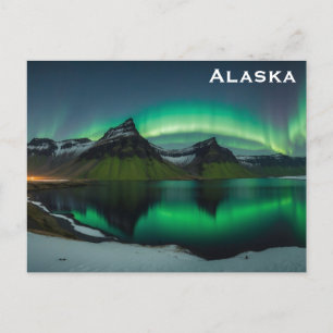 Alaska Northern Ljus Travel Photo Vykort