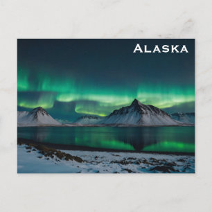 Alaska Northern Ljus Travel Photo Vykort