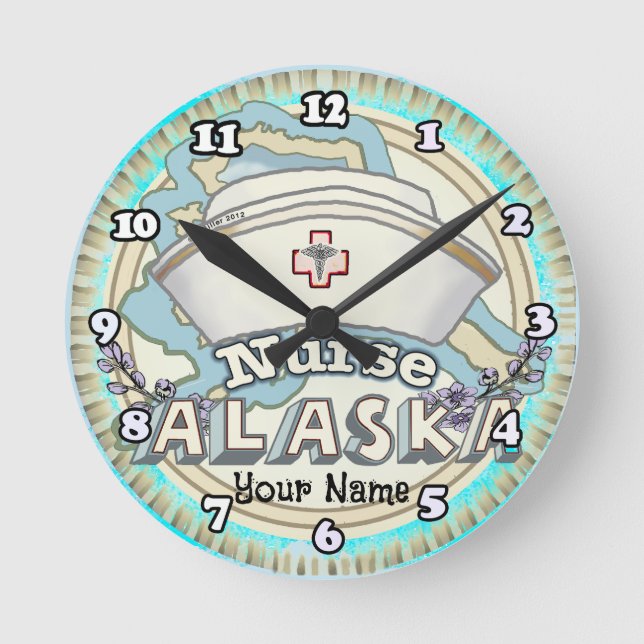 Alaska Nurse Rund Klocka (Framsida)