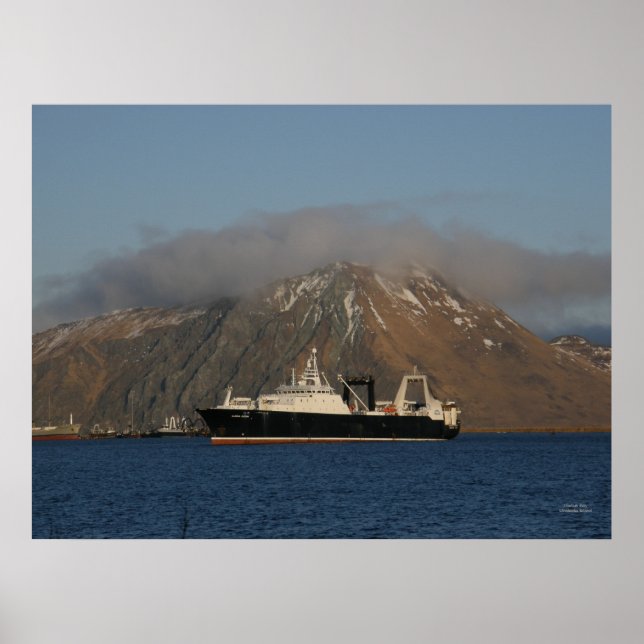 Alaska Ocean, Factory Trawler in Dutch Harbor, AK Poster (Framsidan)
