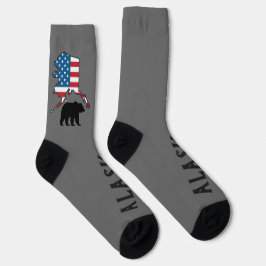 Alaska och björksilhuett, USA-flagga