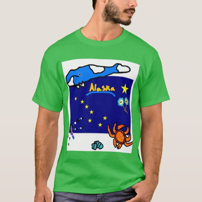 Alaska och dess symboler t shirt (Framsida)