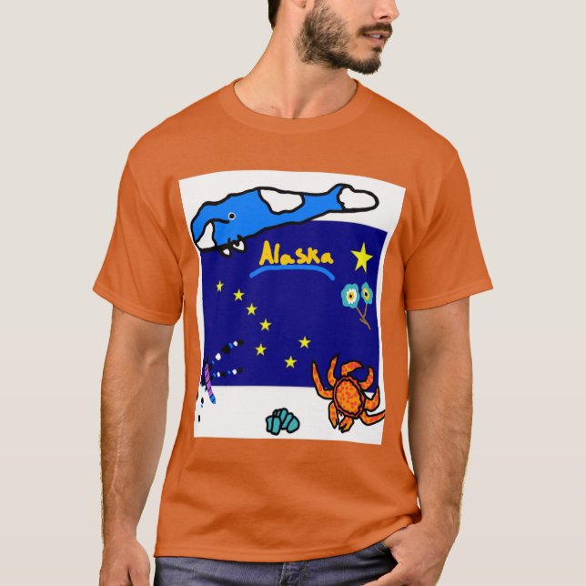 Alaska och dess symboler t shirt (Framsida)