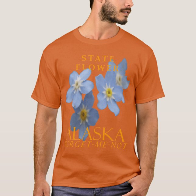 Alaska-området blommar GlömMeNot T Shirt (Framsida)